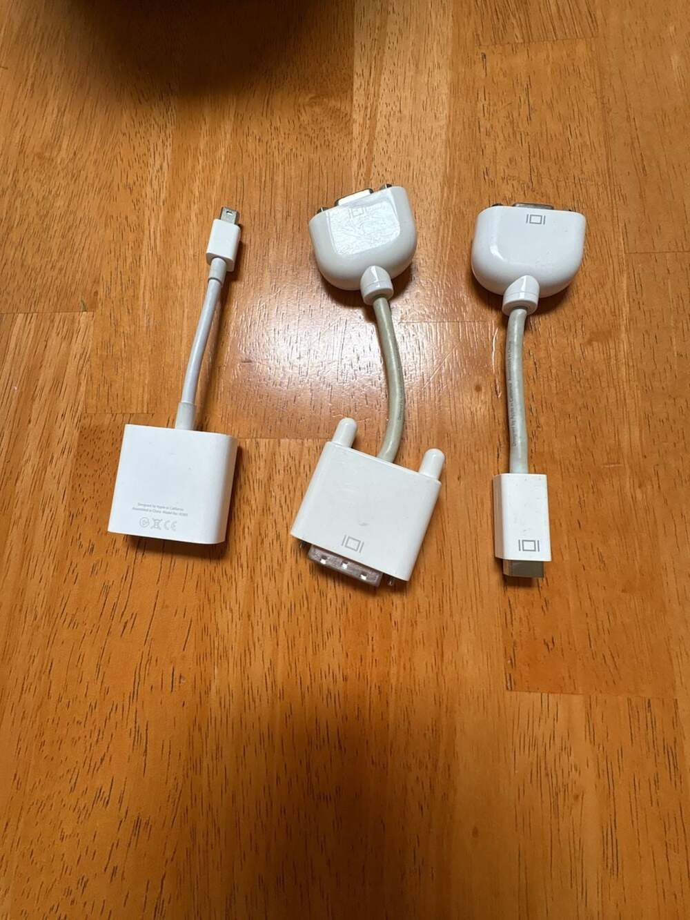 Lot of 3 Apple Mini-DVI and DVI Video Adapter Cables